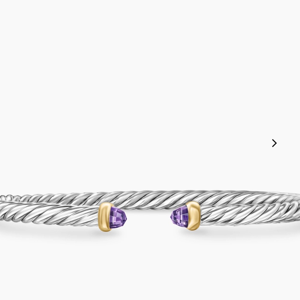 David Yurman Silver and Gold Cable Bracelet with Gemstone Accents